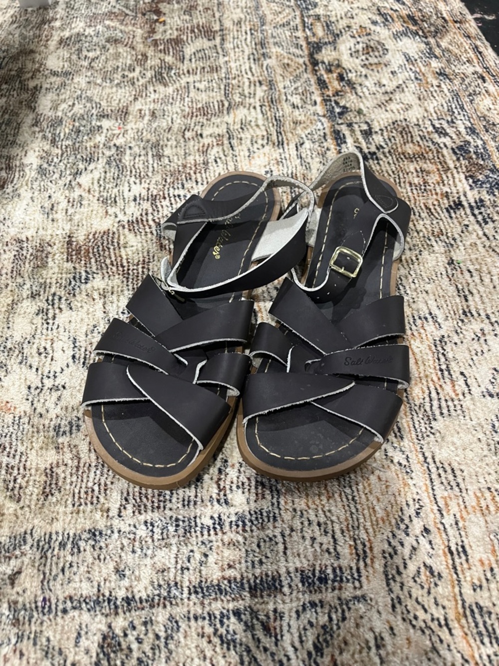 Saltwater Women’s Original Brown Leather Sandal Size 8 Casual Tropical